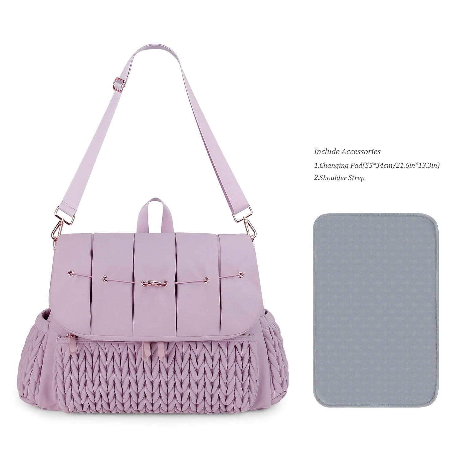 Convertible Diaper Bag Backpack, Waterproof Stylish Nappy Changing Bag, Travel Mummy Bag with Changing Pad & Shoulder Strap