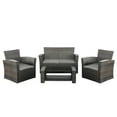 thumbnail image 3 of Baner Garden N87-XJ 4 Piece Outdoor Furniture Set All Weather Deep Seating Patio Backyard Garden with Grey Cushions, Mixed Black/Brown, 3 of 7