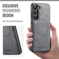 thumbnail image 3 of Magnetic Phone Case for Samsung Galaxy S23, Classic Business Shockproof Protective Compatible with MagSafe Charging PU Leather Back Case for Men Women for Samsung Galaxy S23 - Gray, 3 of 7