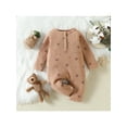thumbnail image 2 of Cenuakty Baby Girls Spring Autumn Casual Jumpsuit Long Sleeve O Neck Button Floral Romper, 2 of 9