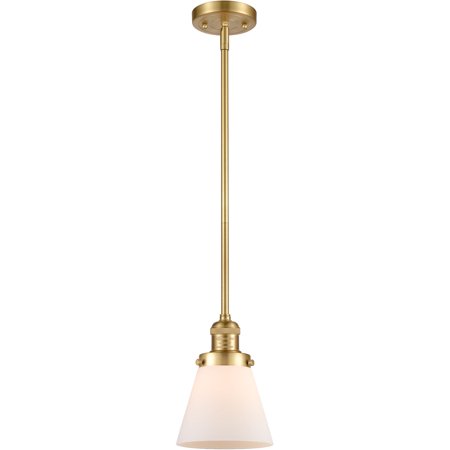 

Satin Gold Tone Mini Pendants 6 Wide Matte White Cased Glass Steel/Cast Brass/Glass Medium Base LED 1 Light Fixture