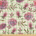 thumbnail image 2 of Ambesonne Floral Fabric by the Yard Upholstery, Asian Garden Spring Flowers, 1 Yard, Eggshell Pink Mauve, 2 of 5
