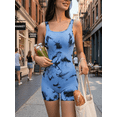 thumbnail image 3 of QSAWXQZ Women's Tie Dye Sleeveless Square Neck Shapewear Sky Blue M, 3 of 10