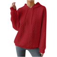 thumbnail image 5 of ChaoHeng Womens Hoodies Pullover Graphic 50% Off Clear 50% Off Clear,Fashion Women's Casual Long Sleeve Round Neck Ladies Sweatshirts Tops Blouse Plain Hoodie,Red,XXXXXL, 5 of 9