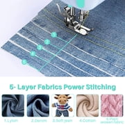 BCOOSS Sewing Machine for Beginner Multi-Functional Portable Machine with 12 Built-in Stitches,Green