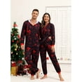 thumbnail image 3 of Pijamas de Navidad para adultos y hombres, ropa de dormir de una pieza a rayas con capucha y cremallera, disfraz de Papá Noel, 3 of 3
