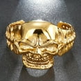 thumbnail image 3 of Punk Rock 316L Stainless Steel Skull Biker Bracelet Bangle Cuff Cool Men Boy, 3 of 9