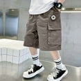 thumbnail image 2 of Wdgfv Boys Straight Leg Jeans Boys Summer Shorts Elastic Waist Casual Trousers Lightweight Baggy Fashion Outdoor Sport Short Pants for Children and Teenagers Grey 12-14 Years, 2 of 8