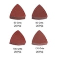 thumbnail image 3 of 100uds Triangular Gancho y Bucle Lija Papeles 60/80/100/120 Granos 3-1/8" Ratón Detalle Lijadora Papeles Multiherramienta Hojas Juego (25uds de Cada Grano), 3 of 6