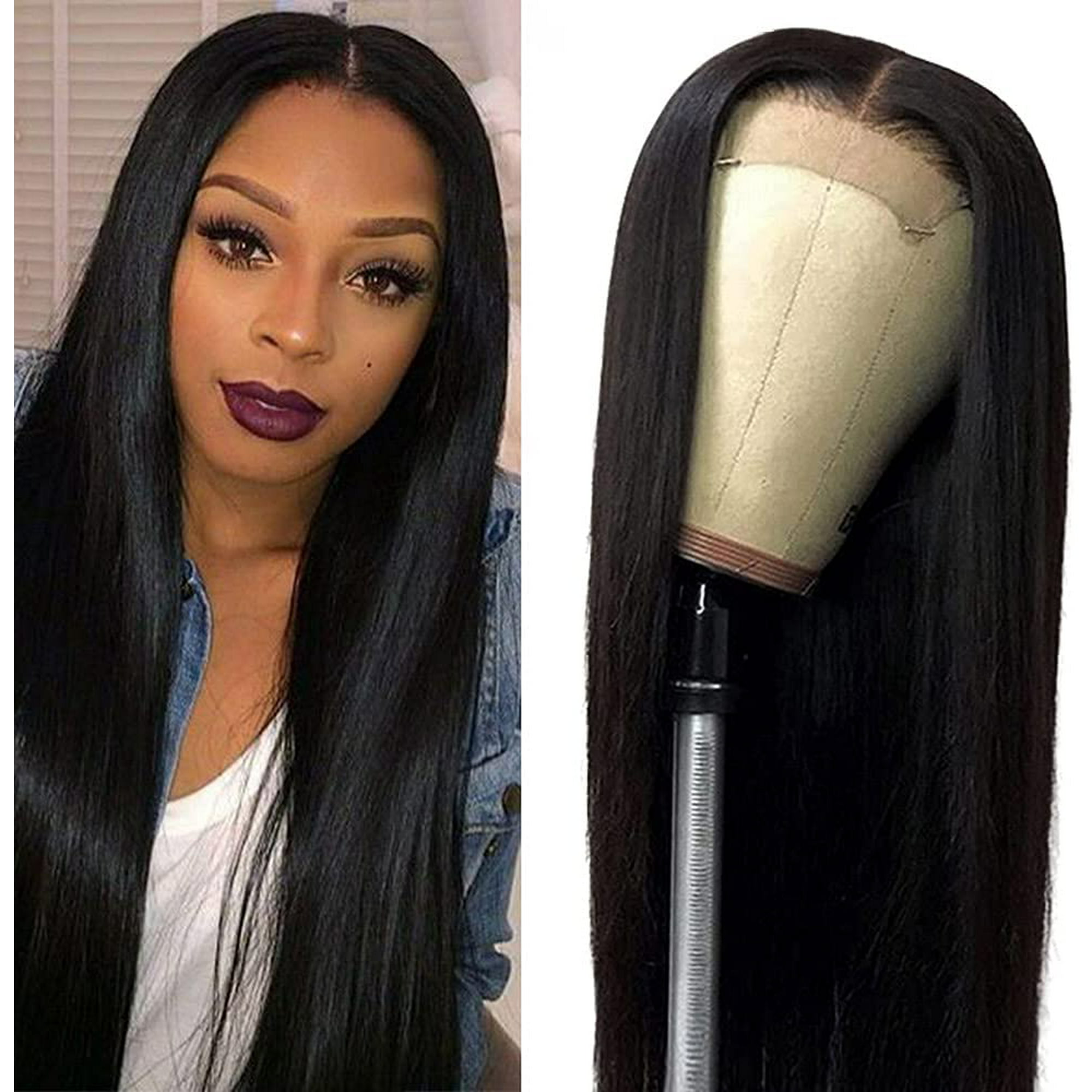 4x4 Lace Front s Straight Human s for Black Women 180% Density Brazilian  Virgin Lace Closure Pre Plucked With Baby Natural line 22 Inch 4x4 Straight  Wig 180% Density 22 inch | Walmart Canada