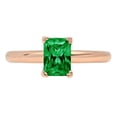 thumbnail image 7 of Solitaire Engagement Ring for Women - 1ct Simulated Emerald in 14K Rose Gold Promise Ring, 7 of 7