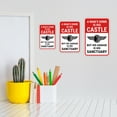 thumbnail image 3 of Portrait Round Plus A Man's Home Is His Castle But His Garage Is His Sanctuary Wall or Door Sign | Easy Installation | Funny Novelty Imitation Warning Signs - Medium, 3 of 6