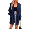 thumbnail image 1 of xiaxaixu Women Knit Cardigan Long Sleeve Turn-down Collar Button Closure Fall Casual Jacket Sweater with Pockets, 1 of 6