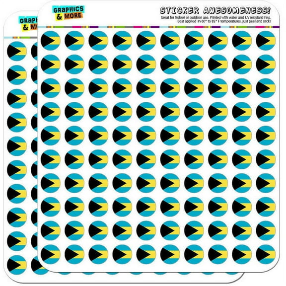 The Bahamas National Country Flag 200 1/2" (0.5") Planner Calendar Scrapbooking Crafting Stickers