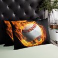 thumbnail image 3 of Waterproof Outdoor Throw Pillows with Inserts 12"x20", Baseball Soft Decorative Pillowcases for Couch Bedroom, Modern Buruning Flame Sport Black Background Pillow Covers for Sofa Living Room, 3 of 8