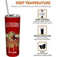 20oz Football San Francisco Stainless Steel Tumbler with Lid and Straw