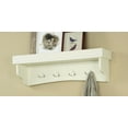thumbnail image 6 of Alaterre Furniture Shaker Cottage Bench/Coat Hooks with Tray, Ivory, 6 of 9