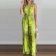 thumbnail image 3 of Pntutb Mujer Moda Halter Backless Slit Pierna Estampado floral Mono Pntutb Pntutb-598, 3 of 5