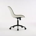 thumbnail image 5 of YOUNIKE Upholstered Desk Chair, Armless Computer Chair with Wheels，Modern Faux Leather Office Chair，Adjustable Swivel Rolling Chair，Adjustable Height，Suitable for Office, Home, White, 5 of 15