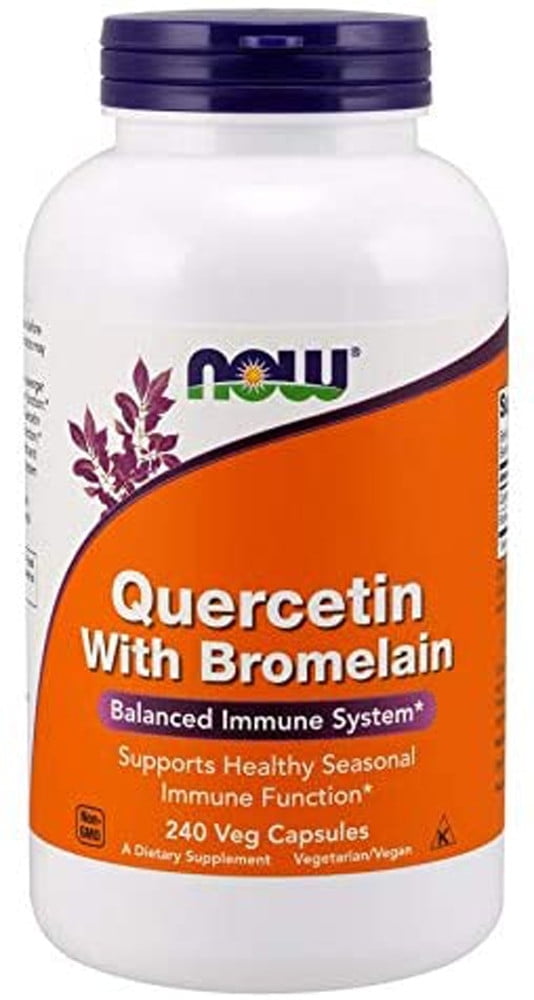 NOW Quercetin With Bromelain 240 Vegetarian Capsules