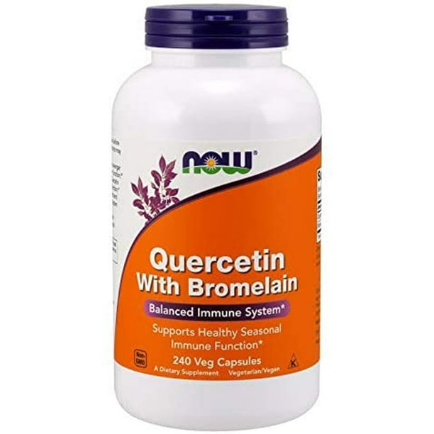 NOW Quercetin With Bromelain 240 Vegetarian Capsules