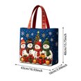 thumbnail image 3 of Quilted Christmas Tote Bag, Eco Friendly Handbag, Large Festive Christmas Snowman Print,Reusable Shopping Bag,Holiday Gift Bag Party Favors Daily Everyday Use, 3 of 3