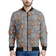 thumbnail image 3 of Bonita chaqueta con cremallera y estampado de zorro en 3D para hombre, abrigo con estampado de animales para niños, chaqueta informal de calle con cremallera, sudadera de manga larga tipo bombardero, 3 of 5