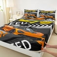 thumbnail image 3 of Homewish Race Car Queen Sheet Set (4-Piece) Extreme Sport Gray Orange Decor For Boys, 3 of 7