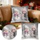 thumbnail image 2 of Funda decorativa festiva para sofá, sillón, sala de estar y hogar con diseño de muñeco de nieve y Papá Noel, 2 of 6