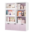 thumbnail image 7 of Homfa 6 Cube Toy Storage, Cube Organizer with Sliding Rack, 3 Drawer Kids Bookcase and Bookshelf, Pink, 7 of 7