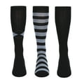 thumbnail image 3 of MeMoi  3 Pair Pack Soft Stripe Knee High Socks - Girls - Female, 8, Navy, 3 of 3