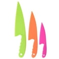 thumbnail image 1 of Cribun Kids Kitchen Knife Set 3 Piece Nylon Kids Chef Knife, Toddler’s Cooking Knives in 3 Sizes and Colors, BPA Free Plastic, Safe Knives for Bread, Lettuce Knife and Salad Knives, 1 of 7