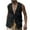 Black, variant on APEXFWDT Men's Linen Cardigan Vest - Button-Front Sleeveless Shirt with Pockets, Relaxed Fit Breathable Summer Overshirt