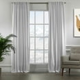 thumbnail image 2 of 3S Brother's Extra Long Room Darkening 228" Length Faux Velvet Pure White Curtain Drapes - Hanging Back Tab 5-25 Feet Custom Made Curtains ( 1 Panel ) - Made in Turkey (52"Wx228"L), 2 of 5