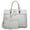 White, variant on Women's Handbag Flap-over Belt Shoulder Bag Top Handle Tote Satchel Purse Work Bag w/Matching Wristlet