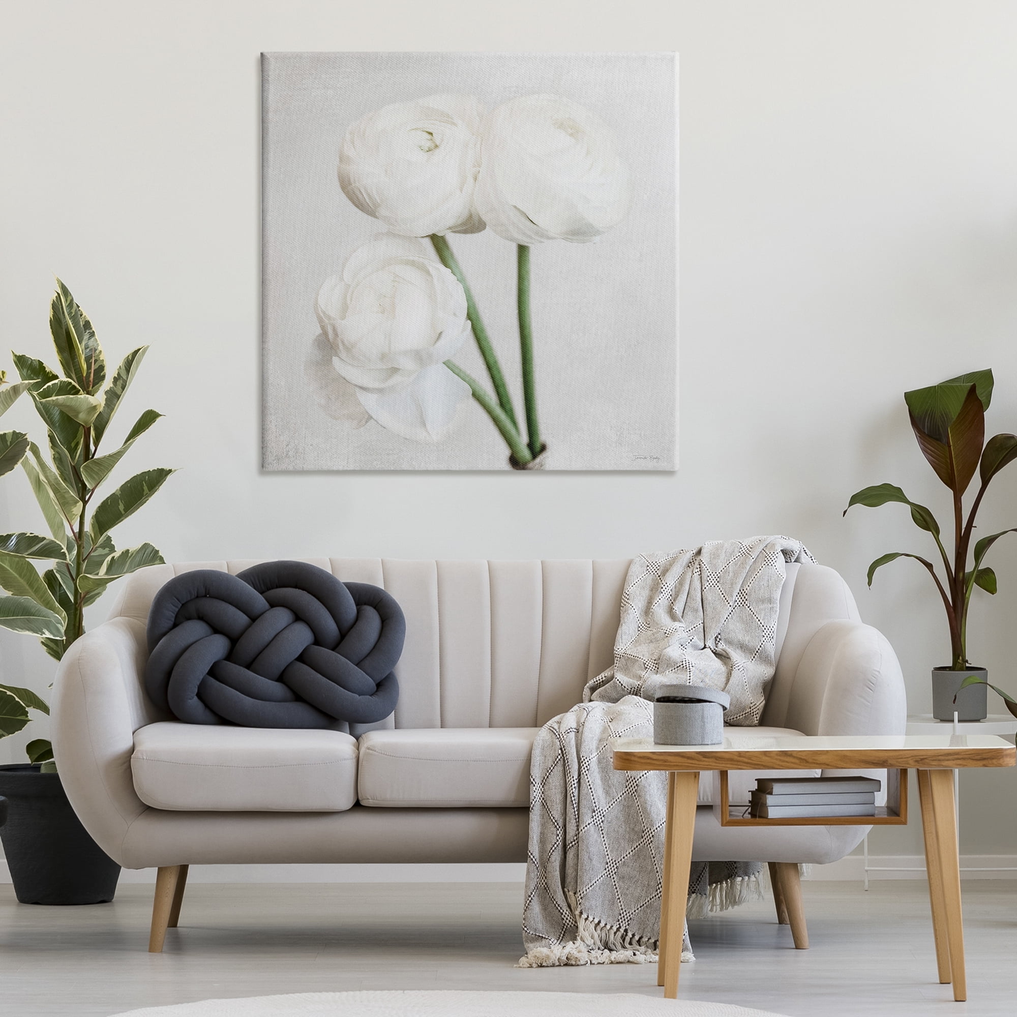 Stupell Industries Charming Peony Trio Botanical & Floral Painting Gallery Wrapped Canvas Art Print Wall Art, 36 x 36