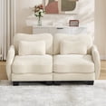 thumbnail image 4 of FFH 70.8" Chenille Loveseat, Curved Modular Sectional Sofa Cloud Couch for Living Room, 2 Seat, Beige, 4 of 13