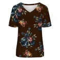 thumbnail image 4 of Camisetas con estampado floral con cuello en V para mujer Blusas femeninas cómodas a la moda Tops OAVQHLG3B Store  lin121212, 4 of 4