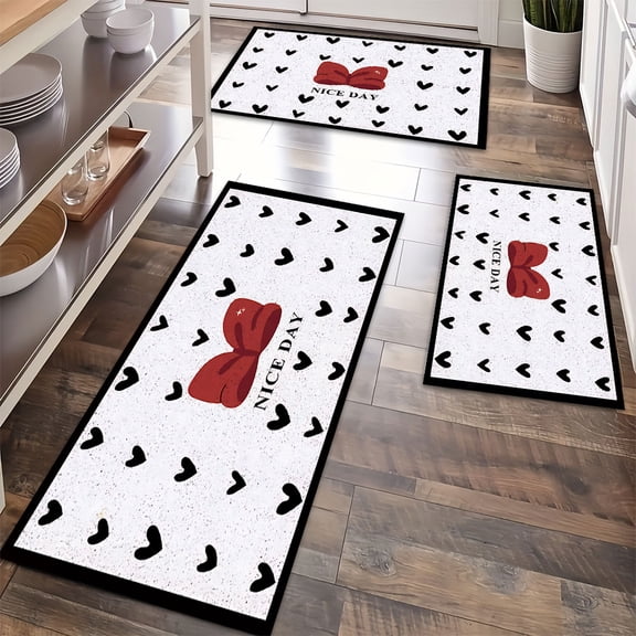 Kitchen Rugs Sets 3 Piece with Runner Floral Kitchen Floor Mat Carpet Farmhouse Rugs and Mats Non Skid Washable Runner Rug for Kitchen Office Sink Laundry