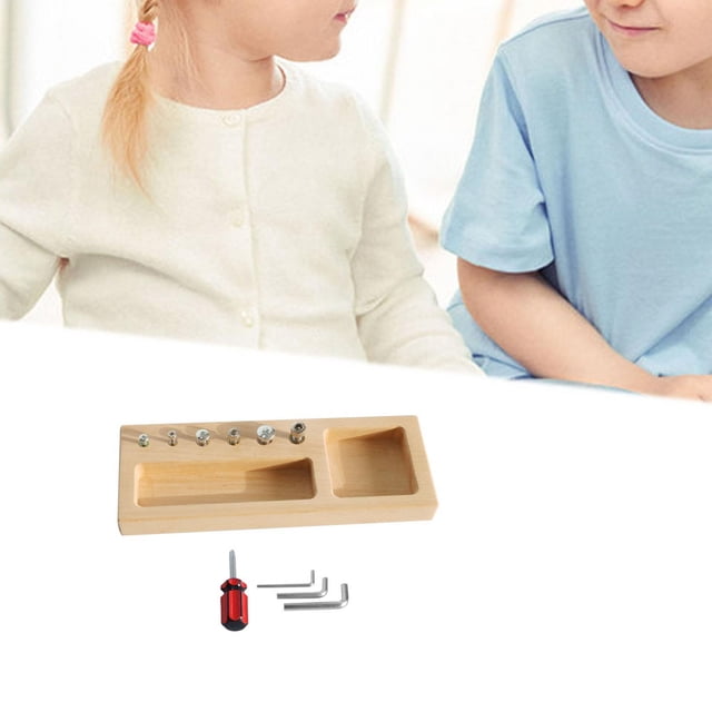 Juego de tableros de destornilladores para niños, herramienta para actividades, habilidades s finas, tablero de tornillos de madera para niños a CUTICAT Tablero de tornillos de madera