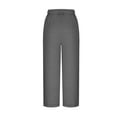 thumbnail image 6 of ClodeEU Womens' Fashion Casual Solid Color Elastic Waist Drawstring Color Cotton Casual Side Pocket Pants Gray,Womens Plus S, 6 of 6