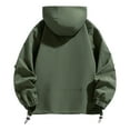 thumbnail image 3 of SGFCWSX Mens Casual Full Zip Hooded Coat Lightweight Oversized Jacket with Multiple Pockets Green Size 2XL, 3 of 8