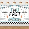 Two Fast Backdrop Race Car 2nd Birthday Party Banner Decorations Racing Party Photo Background Racing Theme Party Supplies for Birthday Party Photography Decor