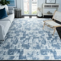 SAFAVIEH Amelia Carrie Abstract Area Rug, Ivory/Blue, 6'7" x 6'7" Square