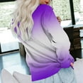 thumbnail image 4 of Idoravan Womens Long Sleeve Casual Tops Gradient Printed Round Neck Blouse Pullover, 4 of 5