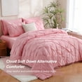 thumbnail image 2 of Sheet&Joy 7 Pieces Pinch-Pleated Comforter Set, Pink King Size, 2 of 8