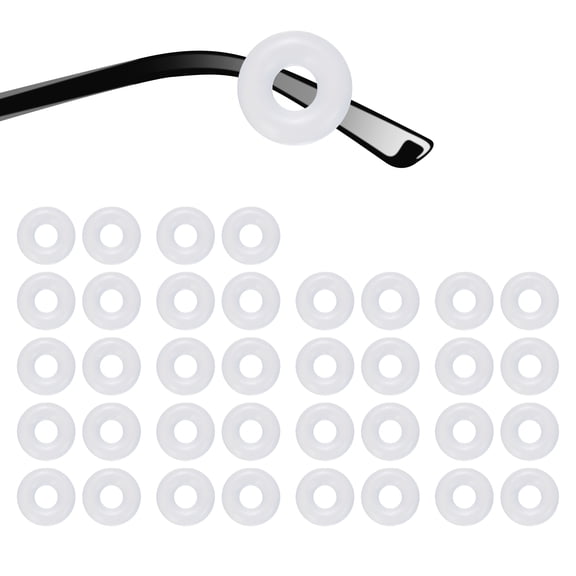 18 Pairs Glasses Ear Grip 0.44" Silicone Ring Type Eyewear Retainer, White