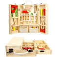 thumbnail image 2 of Wooden Tool Box And Accessory Set Pretend Play Kit Educational Construction Toys For Children, 2 of 6