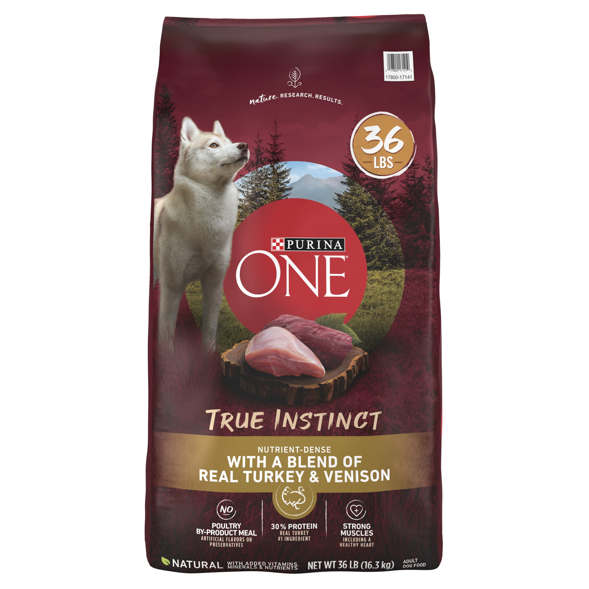 Purina One True Instinct Turkey and Venison Dry Dog Food, 36 lb Bag
