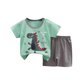 thumbnail image 2 of Conjuntos de blusas y camisas de cuello redondo y manga corta de verano para niños Conjunto de ropa para el hogar de manga corta con cuello redondo fino Conjunto de dos piezas Camiseta estampada linda, 2 of 5
